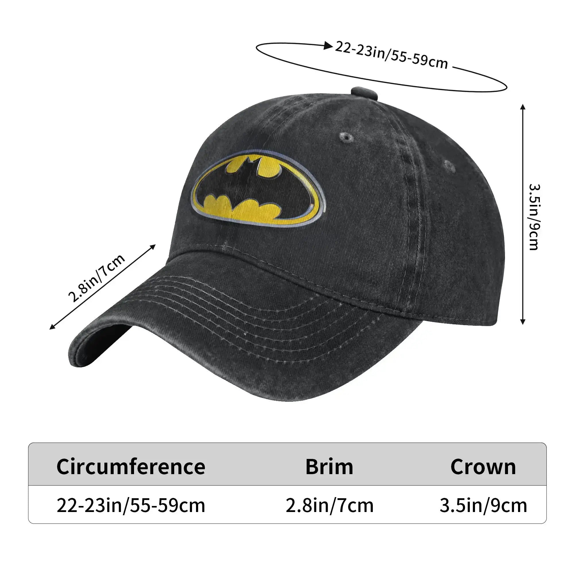 LYVIO Batman Symbol Distressed Washed Baseball Cap