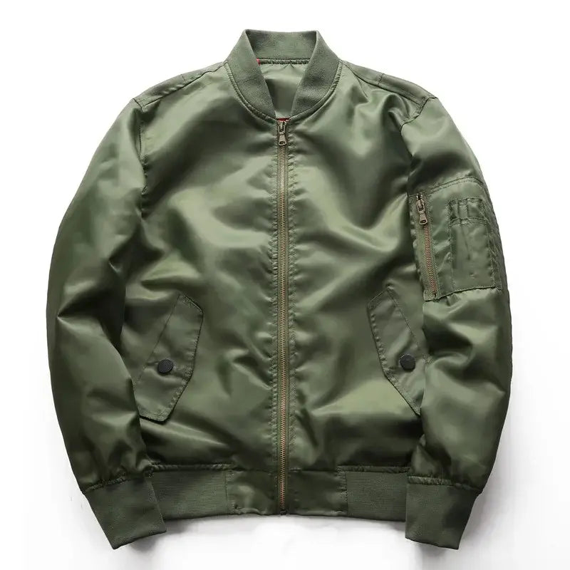 LYVIO Men's Army Green Tactical Pilot Bomber Jacket