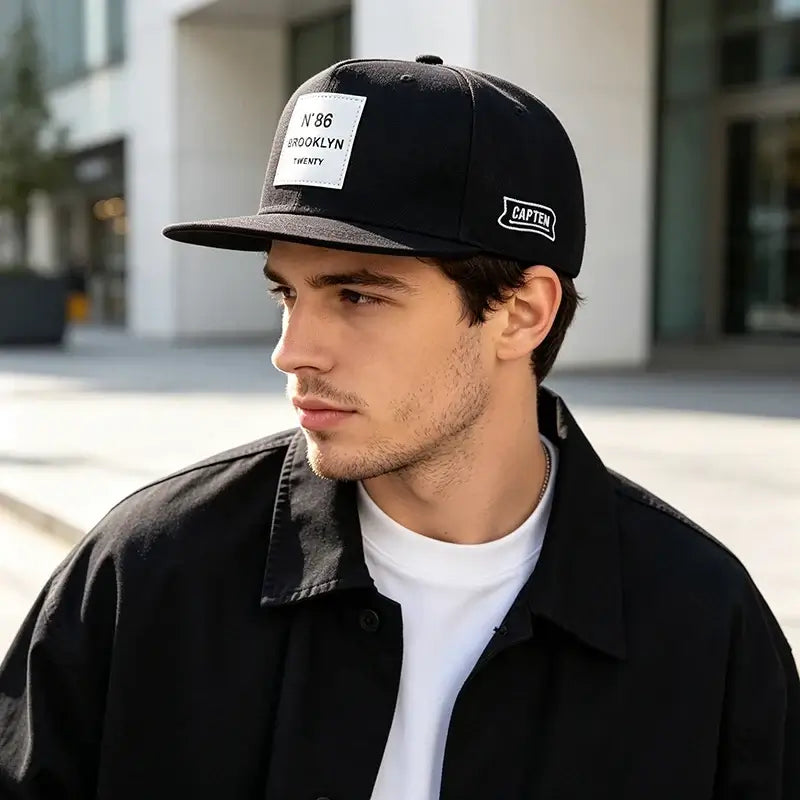 LYVIO Flat Brim Snapback Hat Adjustable Unisex Hip Hop Cap