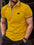 LYVIO Men's Classic Short Sleeve Button Lapel Summer Polo Shirt