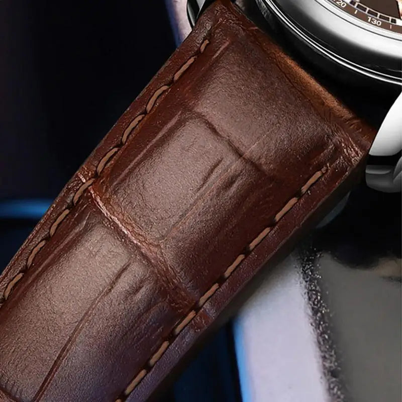 LYVIO Classic Leather Strap Men's Casual Business Wristwatch