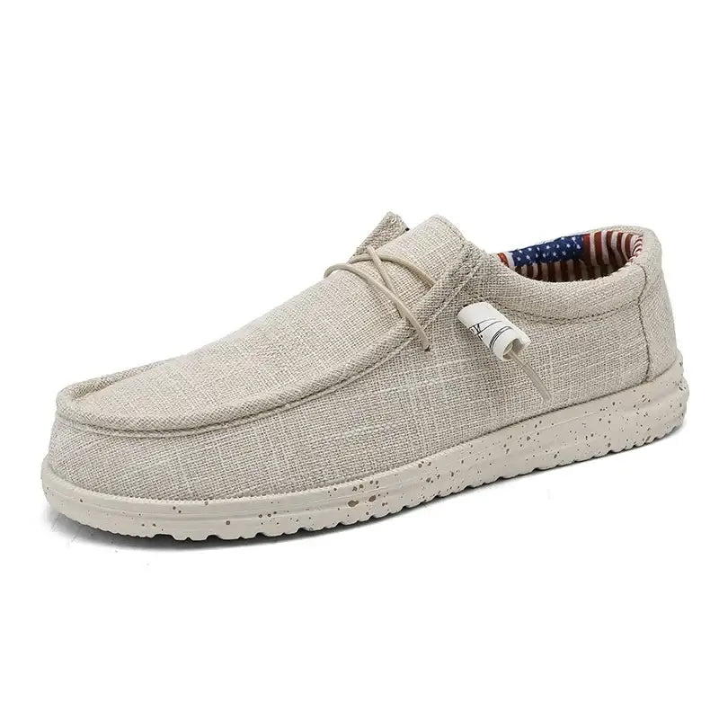 LYVIO Men's Canvas Slip-On Casual Non-Slip Moccasin Loafers