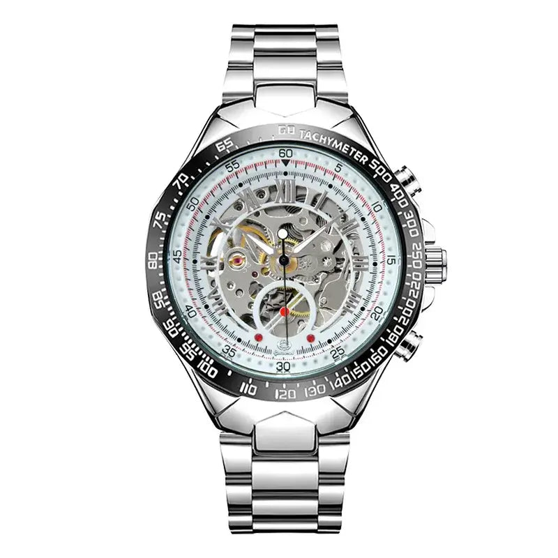 LYVIO Luxury Skeleton Automatic Mechanical Stainless Steel Men's Watch