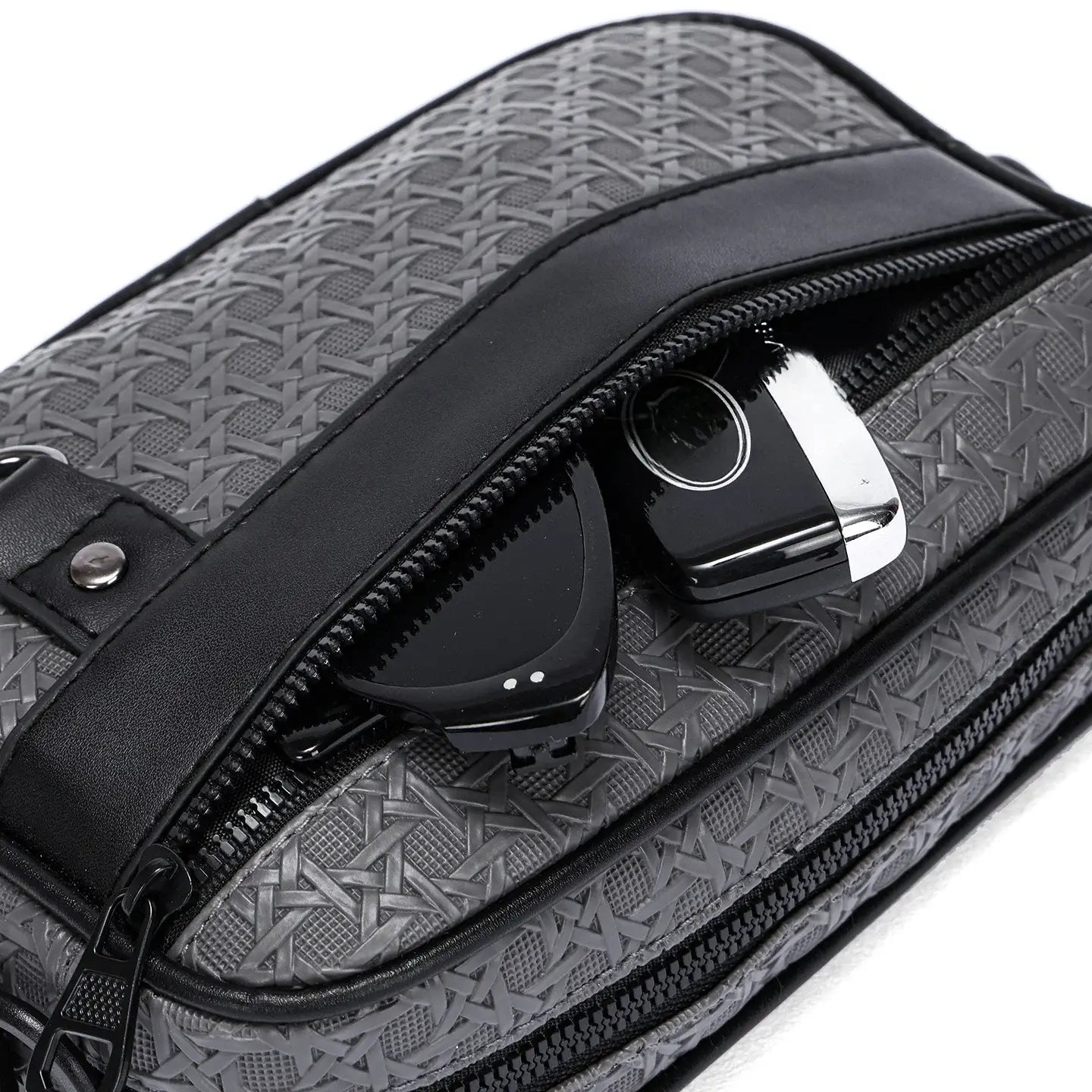 LYVIO Men's Soft PU Leather Business Crossbody Shoulder Bag