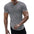 LYVIO Men's Slim Fit V-Neck Longline Arc Hem T-Shirt