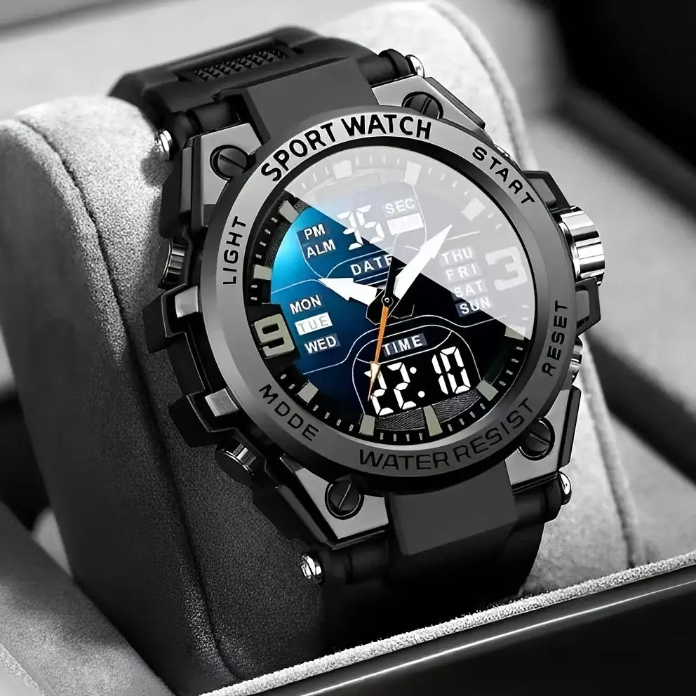 LYVIO Men's Digital Sports Watch with Alarm Date and Alloy Case
