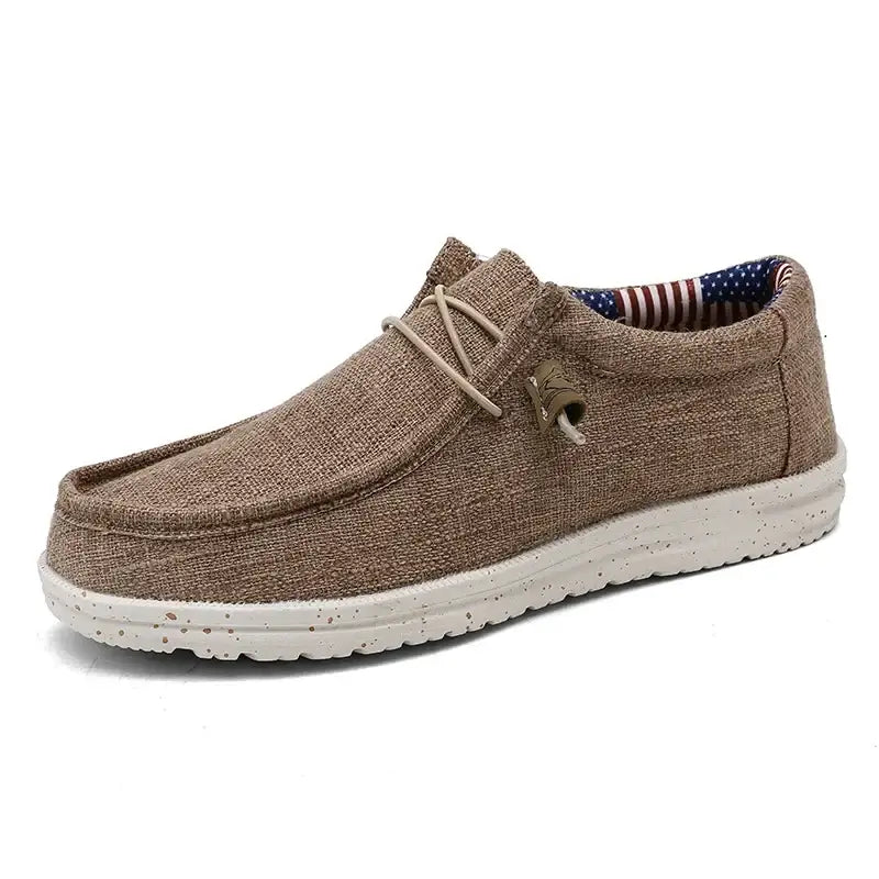 LYVIO Men's Canvas Slip-On Casual Non-Slip Moccasin Loafers