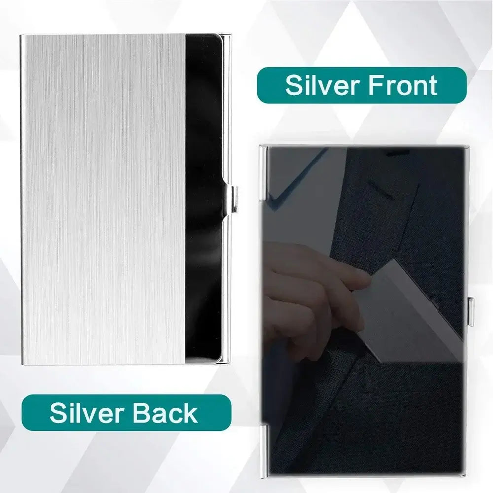 LYVIO Ultra Thin Silver Stainless Steel Business Card Holder