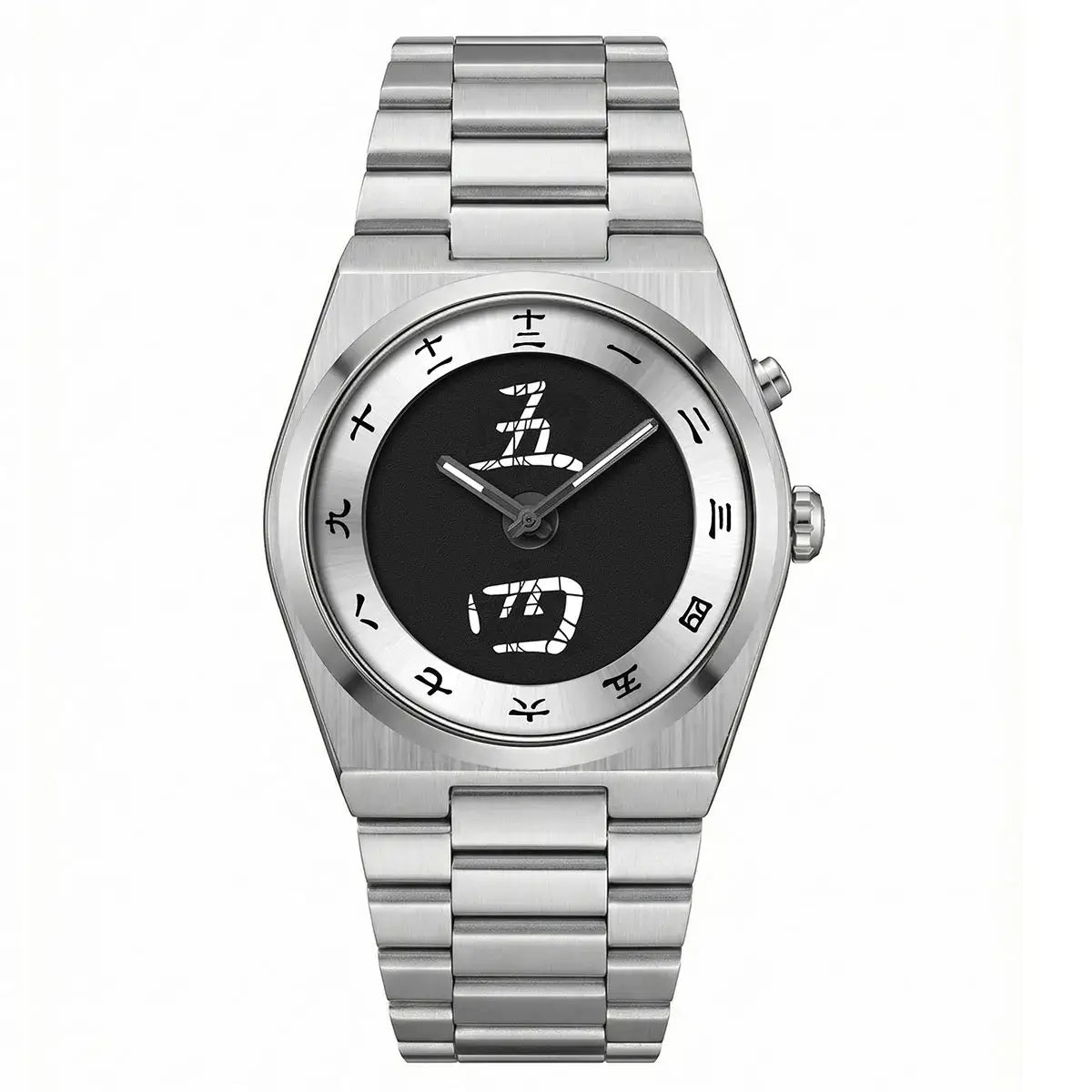 LYVIO Men's Stainless Steel Chinese Character Quartz Wristwatch