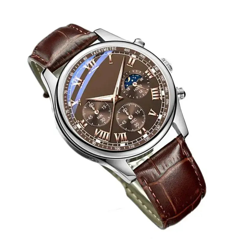 LYVIO Classic Leather Strap Men's Casual Business Wristwatch