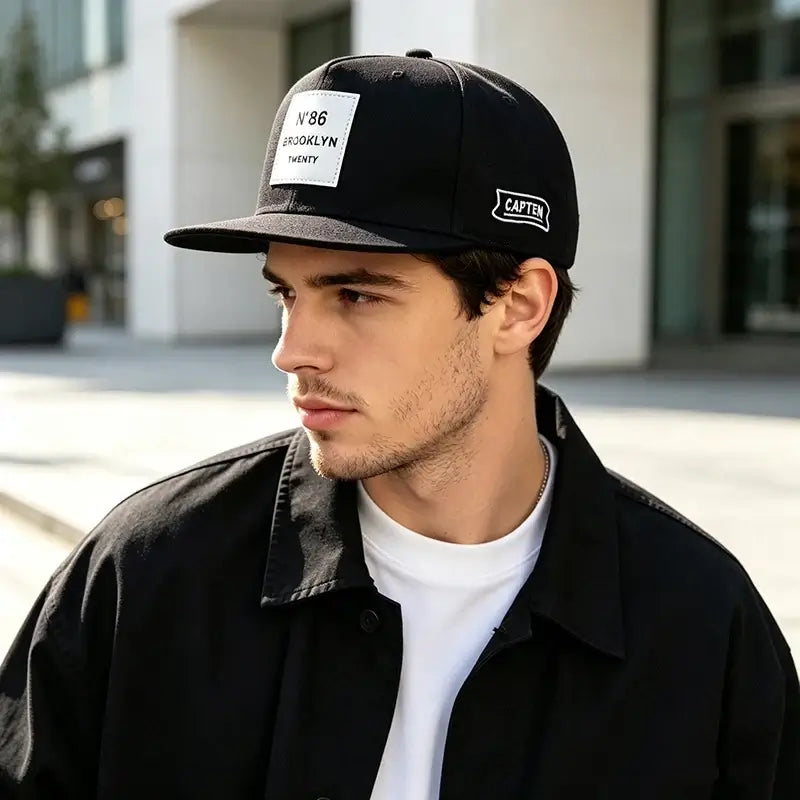 LYVIO Flat Brim Snapback Hat Adjustable Unisex Hip Hop Cap