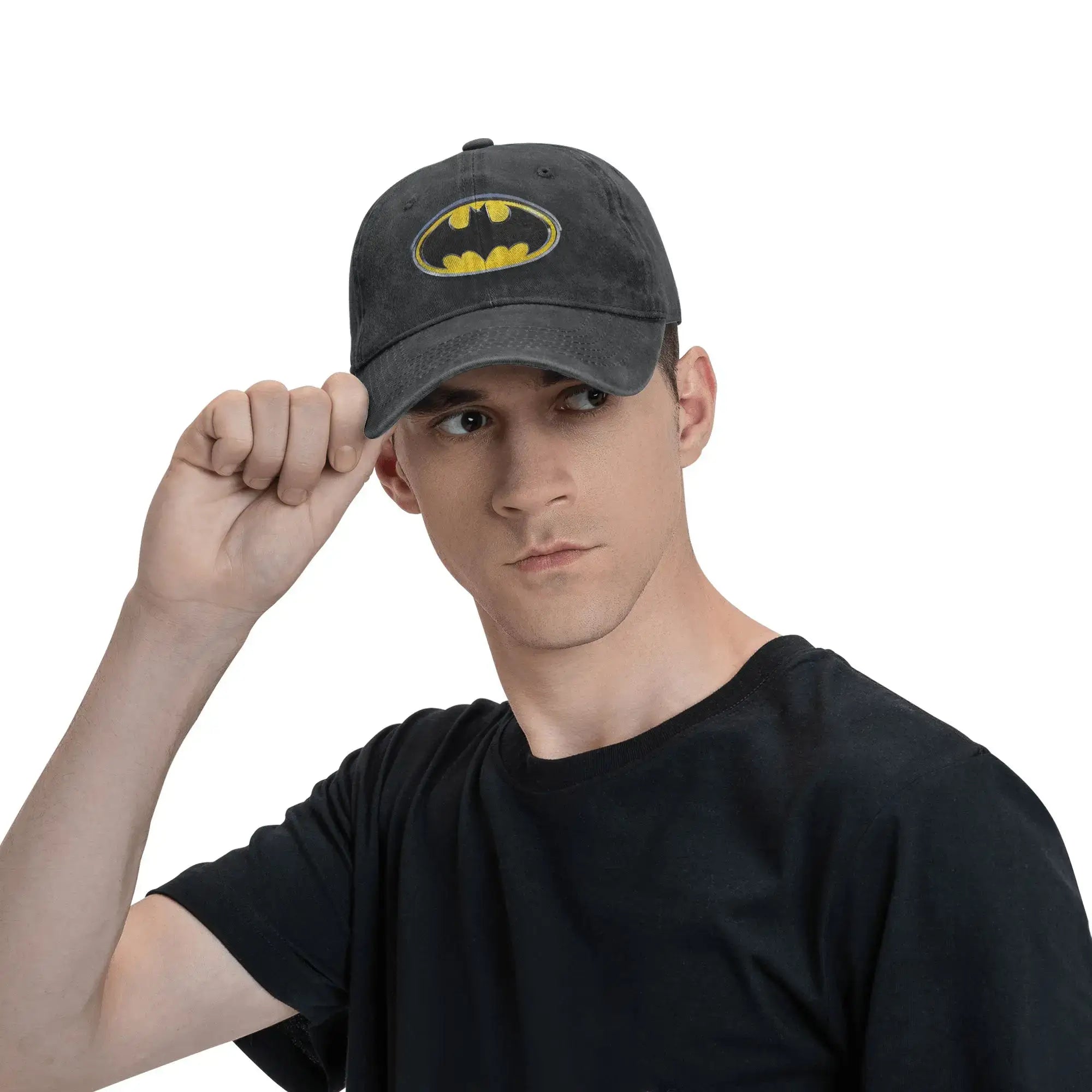 LYVIO Batman Symbol Distressed Washed Baseball Cap