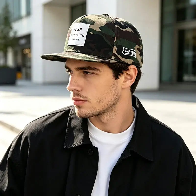 LYVIO Flat Brim Snapback Hat Adjustable Unisex Hip Hop Cap