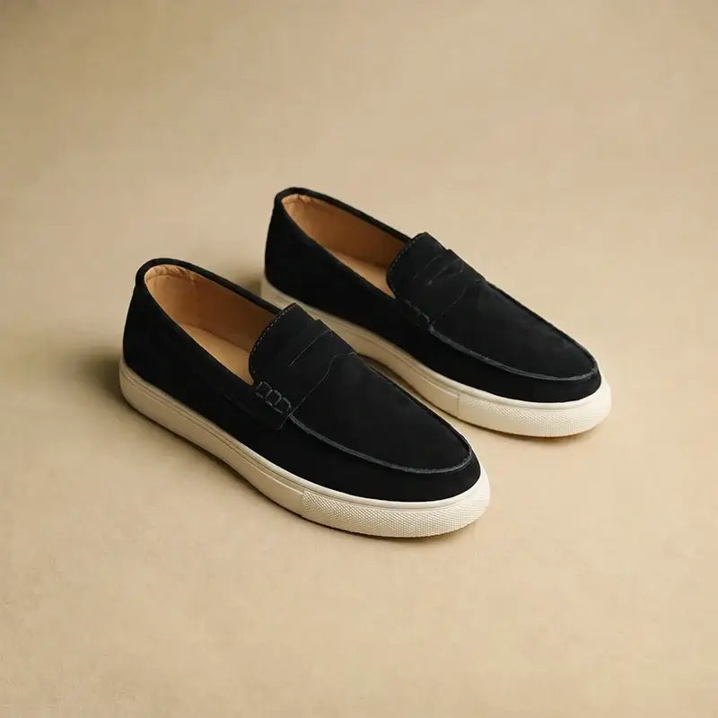 LYVIO Men's European Style Suede Casual Moccasin Loafers