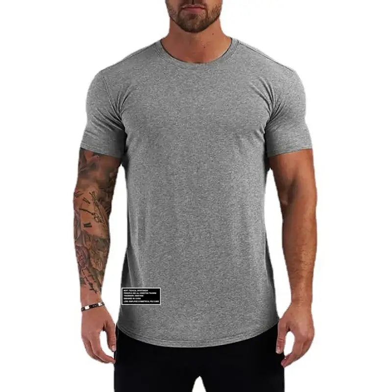 LYVIO Men's Slim Fit Cotton Running Gym Short Sleeve T-Shirt