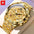 LYVIO OLEVS Gold Full Skeleton Stainless Steel Men's Watch