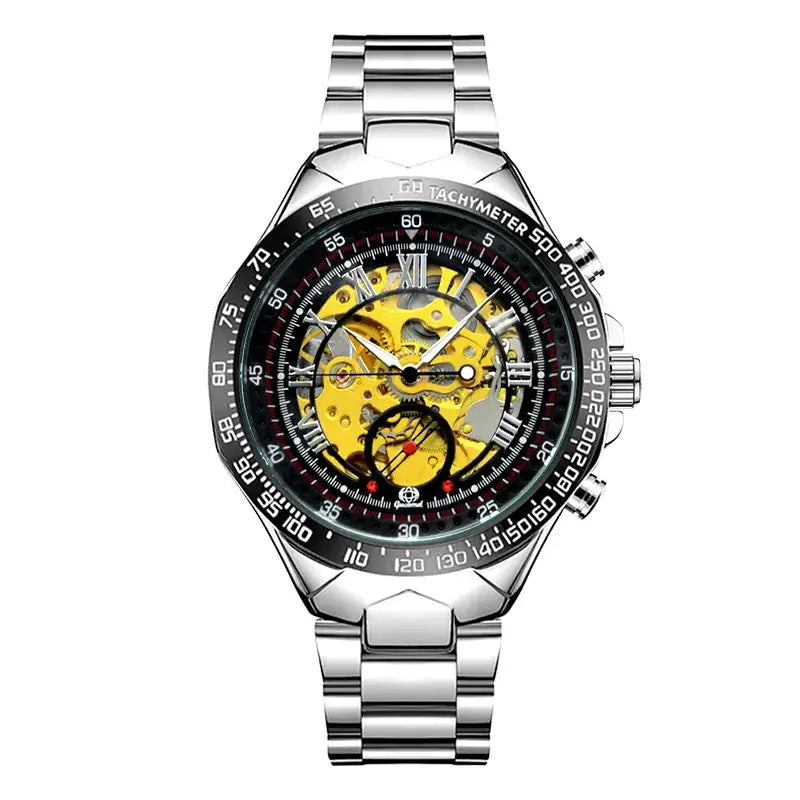 LYVIO Luxury Skeleton Automatic Mechanical Stainless Steel Men's Watch
