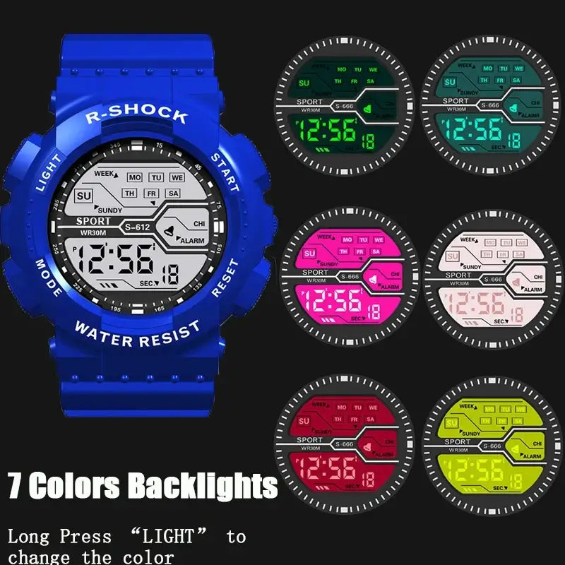 LYVIO Outdoor Sport Men's Large Screen LED Digital Wristwatch