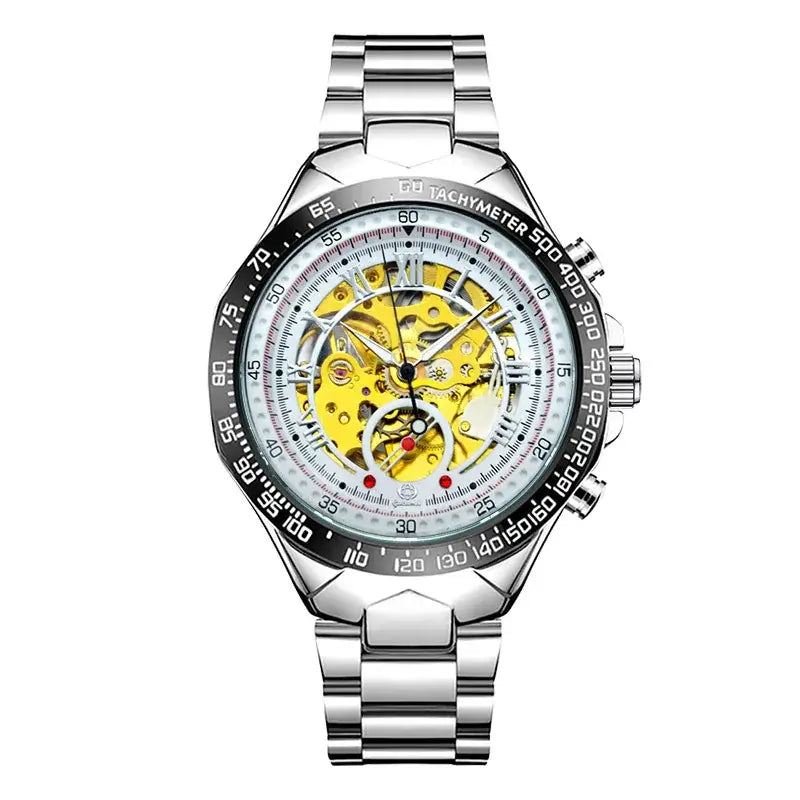 LYVIO Luxury Skeleton Automatic Mechanical Stainless Steel Men's Watch