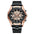 LYVIO Luxury Blue Hollow Out Stainless Steel Men's Quartz Watch