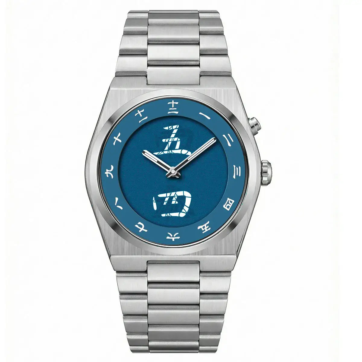 LYVIO Men's Stainless Steel Chinese Character Quartz Wristwatch