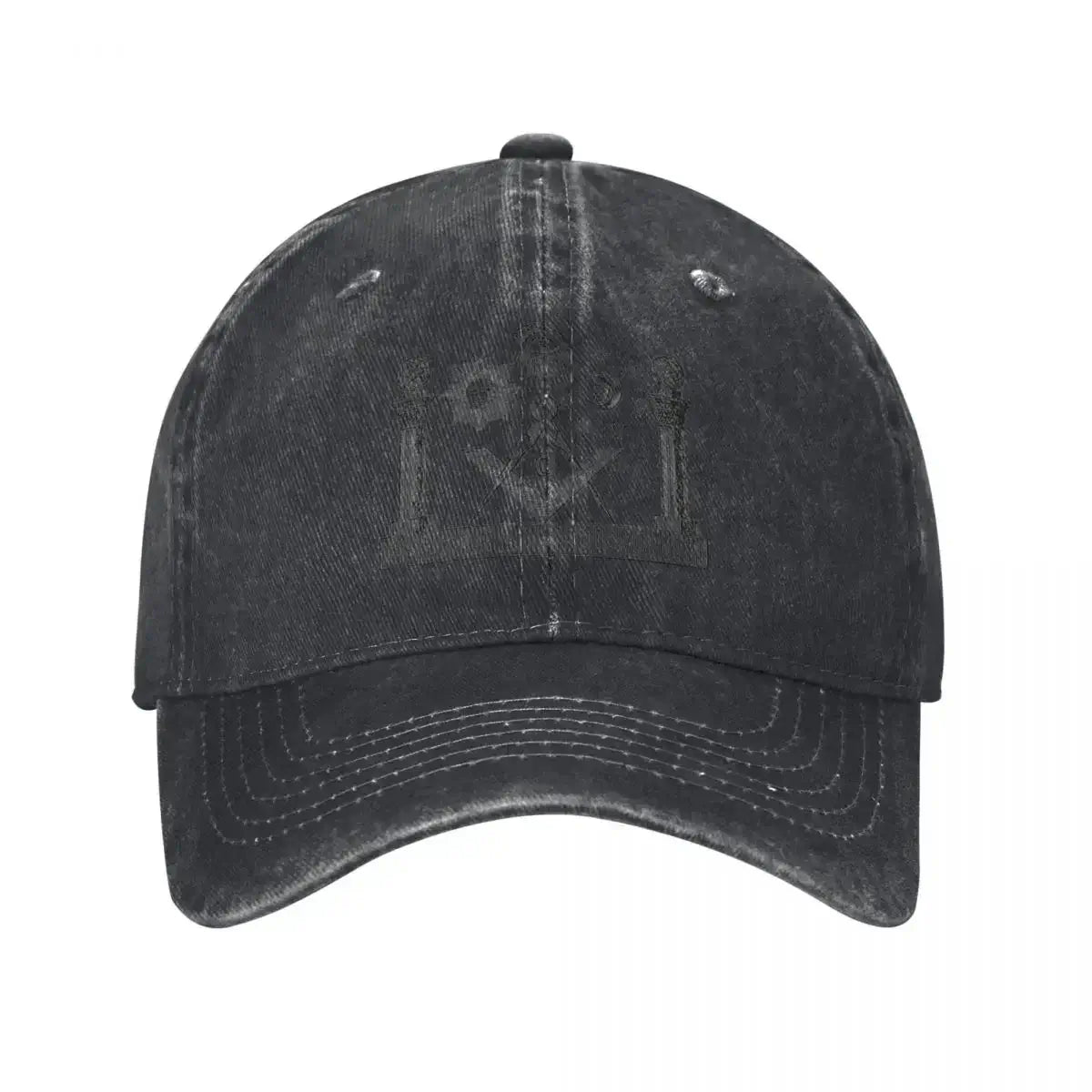 LYVIO Masonry Square Compass Gold Distressed Snapback Hat