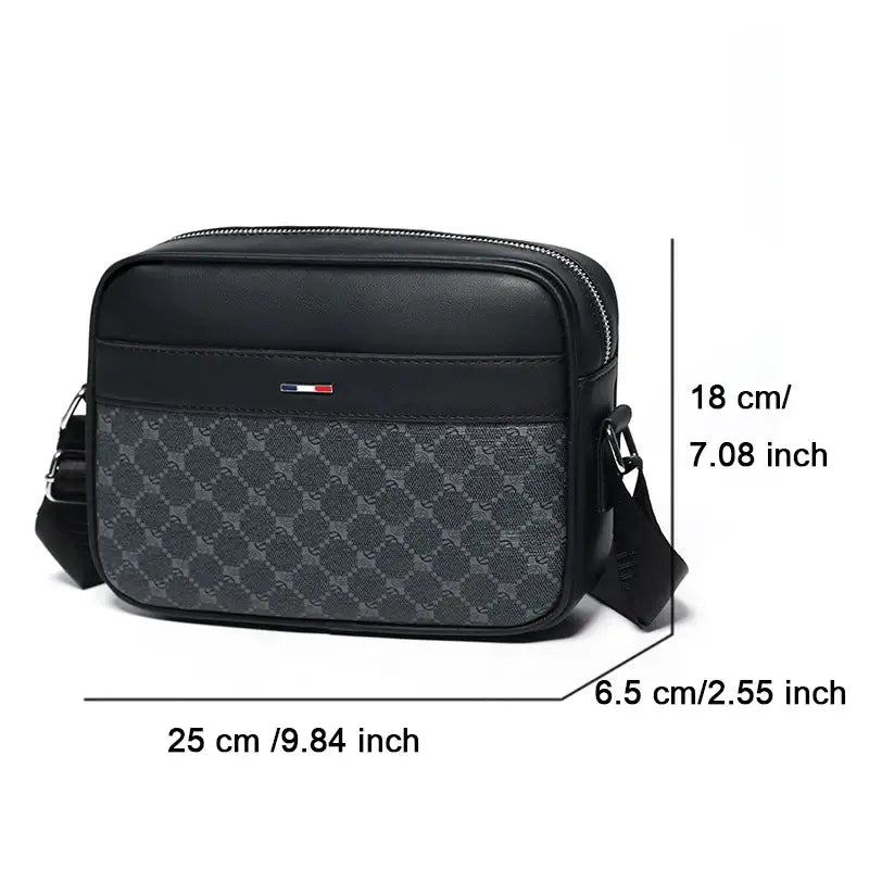 LYVIO Designer Leather Crossbody Messenger Bag for Men