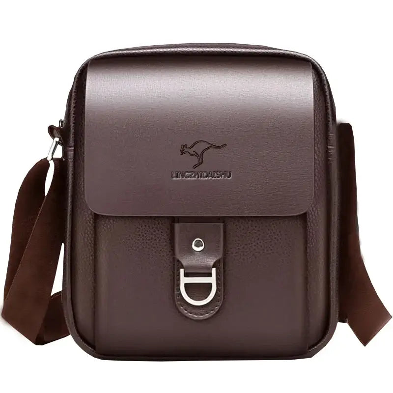 LYVIO Men's Multi-Color Leather Multi-Compartment Crossbody Bag