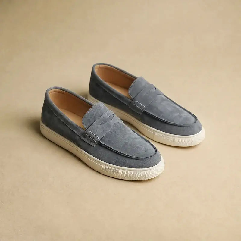 LYVIO Men's European Style Suede Casual Moccasin Loafers
