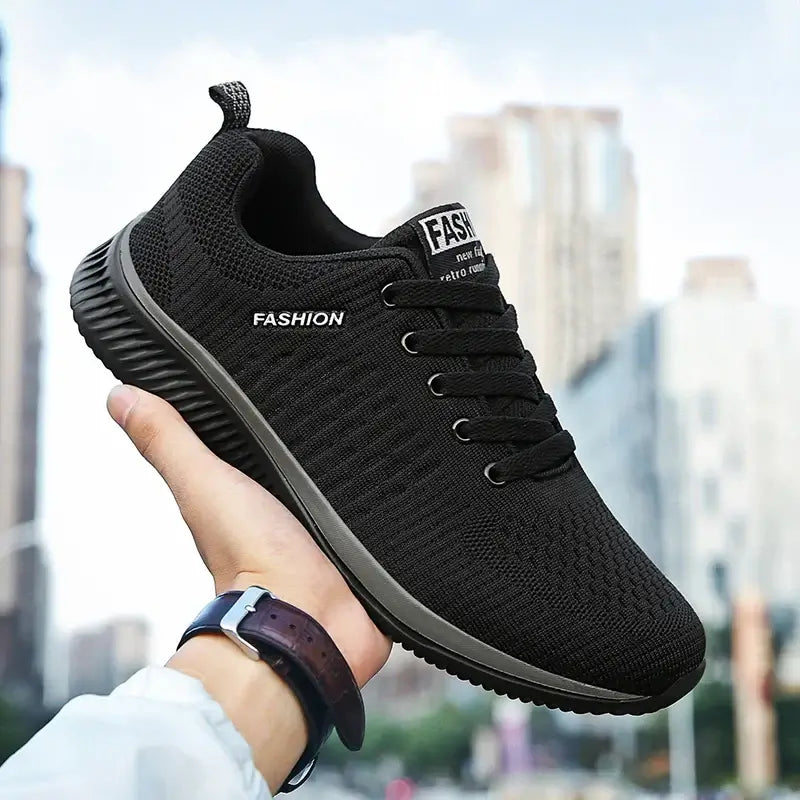LYVIO Men's Breathable Knit Running Walking Athletic Sneakers
