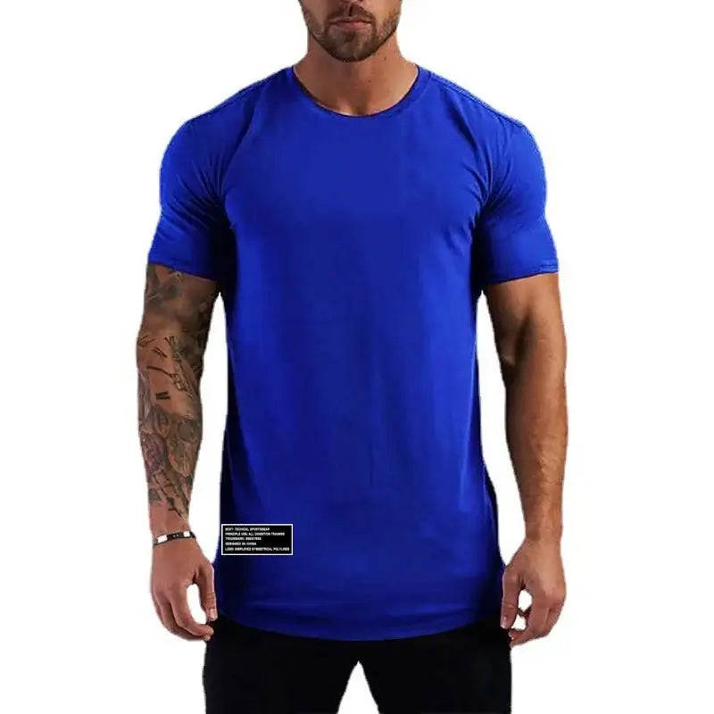 LYVIO Men's Slim Fit Cotton Running Gym Short Sleeve T-Shirt