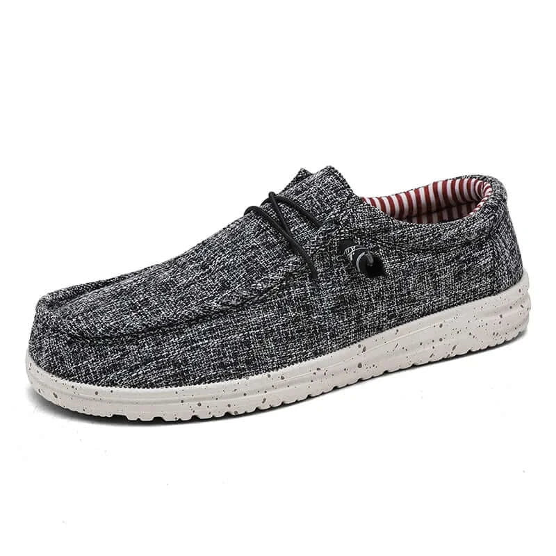 LYVIO Men's Canvas Slip-On Casual Non-Slip Moccasin Loafers