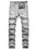 LYVIO Men's Slim Fit Grey Straight Leg Mid Waist Denim Jeans